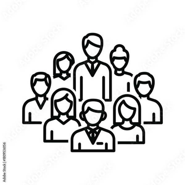 Fototapeta Diverse group of business people icon isolated on