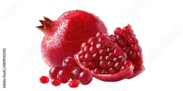 Obraz Close-up of a pomegranate and its seeds.  Red fruit, fresh