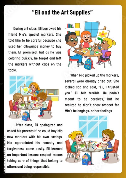 Obraz Eli and the Art Supplies A Story About Responsibility and Honesty