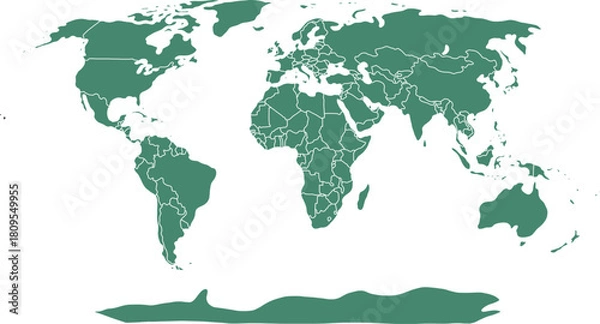 Obraz green world map high quality vector illustration	