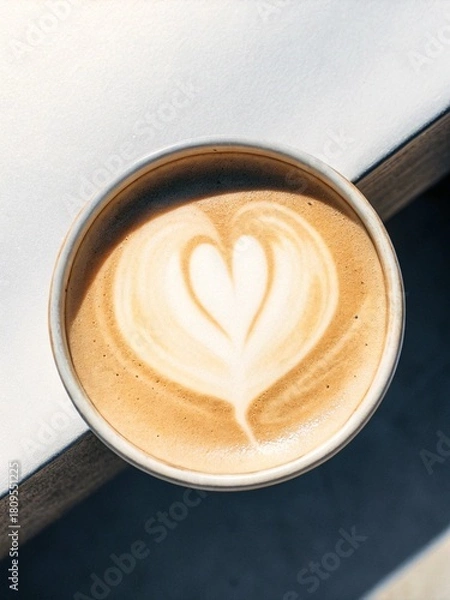 Fototapeta Minimalist Latte Art Coffee Cup