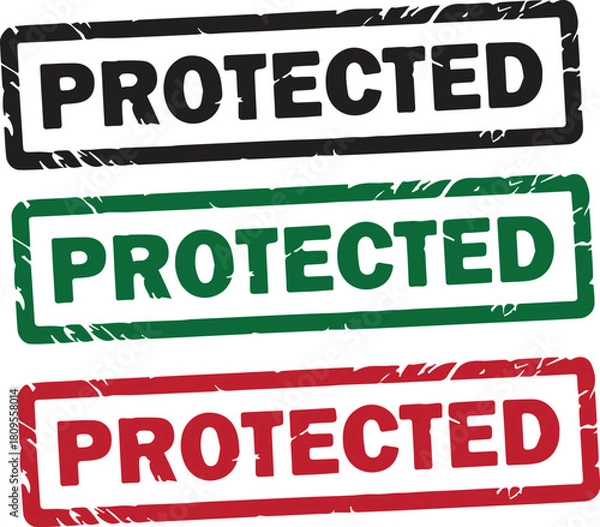 Fototapeta protected stamp text vector