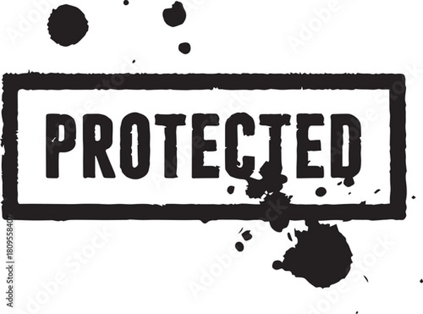 Fototapeta protected stamp text vector