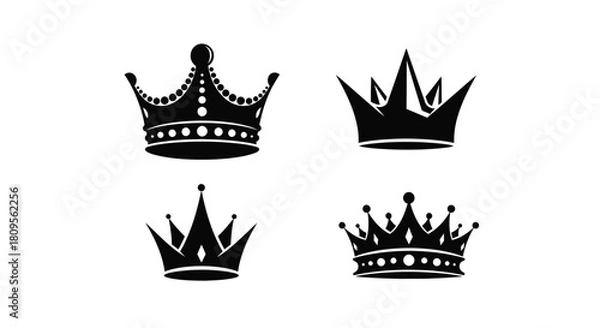 Obraz Distinct royal crown logo icons set symbolizing power, luxury, and success Vector