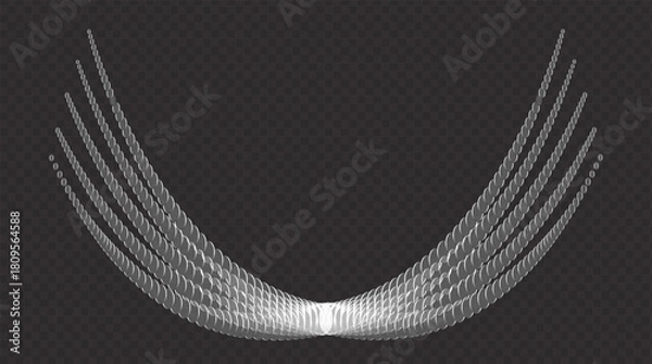 Obraz Abstract glowing particle arc design element on dark background