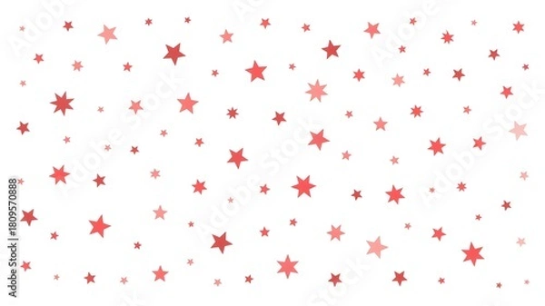 Fototapeta Falling red stars on a white background abstract design vector pattern
