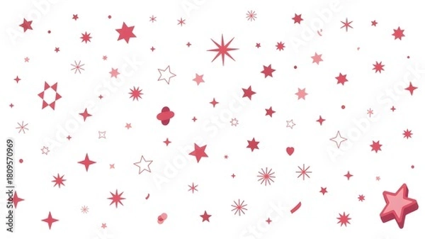 Fototapeta Whimsical Red Starry Pattern Background Perfect for Celebration and Party Designs