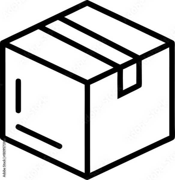 Fototapeta Delivery box outline icon vector  on white background 