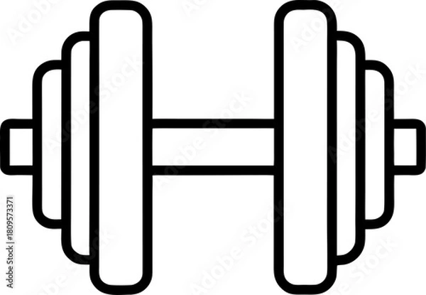 Fototapeta Dumbbell outline icon vector on white background 