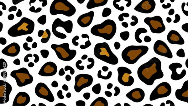 Fototapeta Seamless leopard print pattern vector 