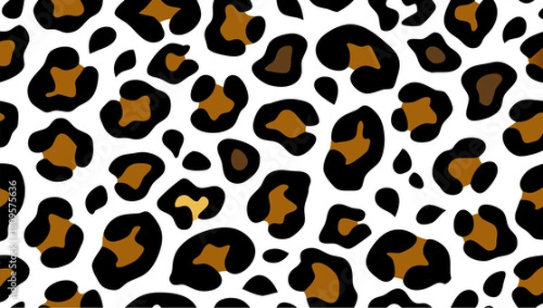 Fototapeta Seamless patttern with leopard skin vector 