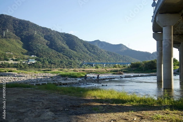 Obraz Stepping Stones under Bridge