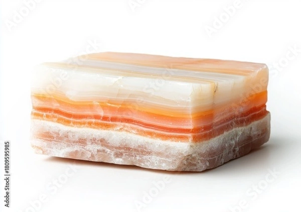 Obraz Layered Orange and White Onyx Stone with Natural Patterns and Texture