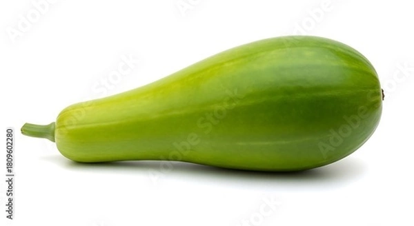 Obraz Fresh Green Squash Vegetable on White Background.