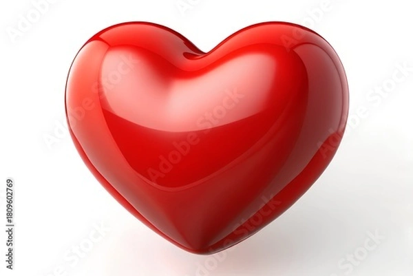 Obraz 3d red heart with smooth glossy surface love symbol