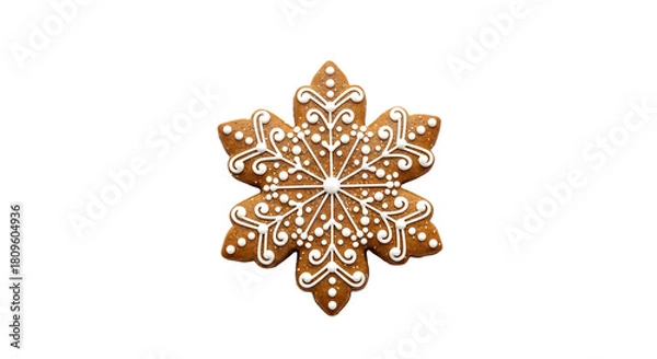 Fototapeta Decorative mandala/star pattern in warm orange-brown on white background, intricate textile-inspired design

