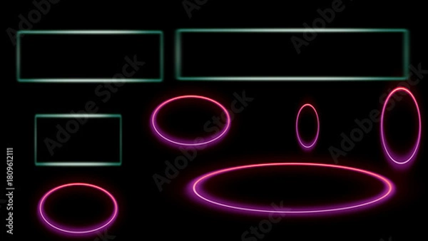 Obraz Comprehensive Neon HUD Elements Collection