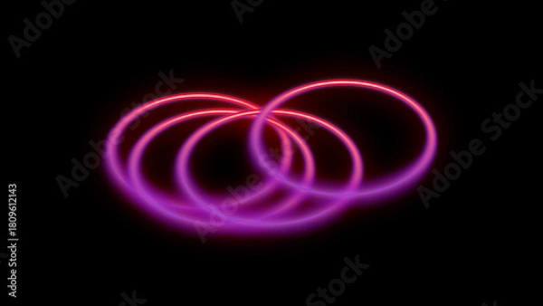 Obraz Neon Intertwined Rings