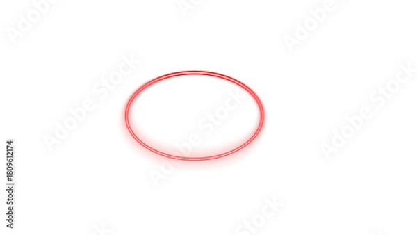 Obraz Soft Red Neon Oval on Light Background