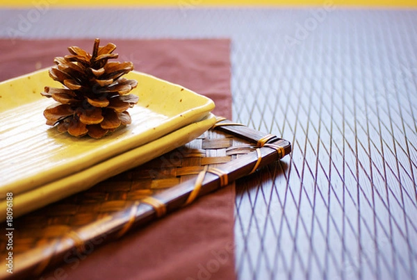 Obraz 皿と松ぼっくり