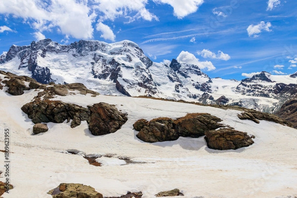 Obraz View of the Pennine Alps from Gornergrat close to Zermatt, Switzerland