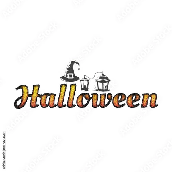 Fototapeta Halloween grunge gradient lettering typography style art design