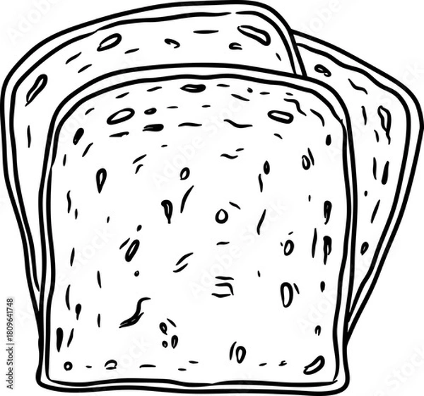 Obraz Hand Drawn Slices of Bread