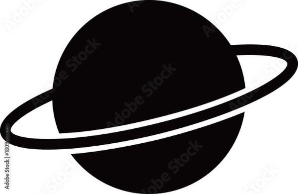 Obraz 土星のアイコン　モノトーン