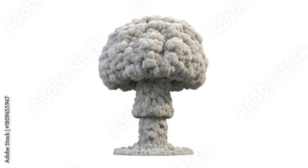 Obraz Mushroom Cloud Explosion on Black Background bomb nuclear