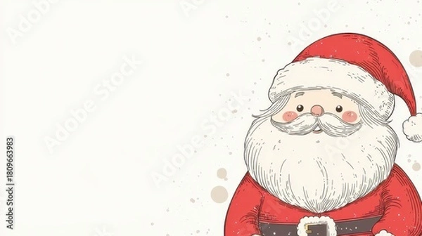 Fototapeta Cute and Festive Santa Claus Character with Cheerful Expression