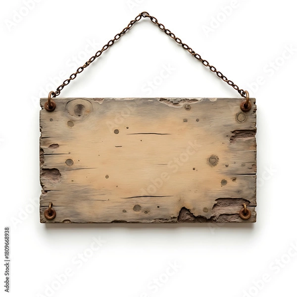 Obraz Antique blank wooden sign frame with grunge texture on aged parchment