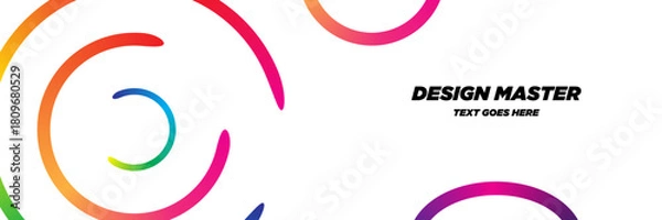 Obraz Color Gradient Line Pattern – Abstract Rainbow Ribbon Wave Graphic Design Element