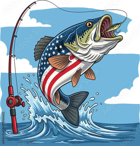 Fototapeta fish on hook