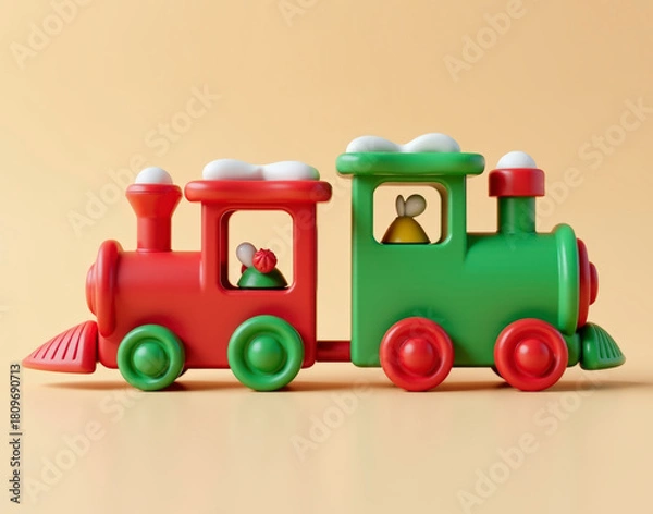 Fototapeta tren, navidad, tren navideño, juguete, capacitar, plasticos, niño, juego, locomotor, aislada, auto, infancia, diversión, variopinto, madera, rojo, acarrear, transportación, amarilla, objeto