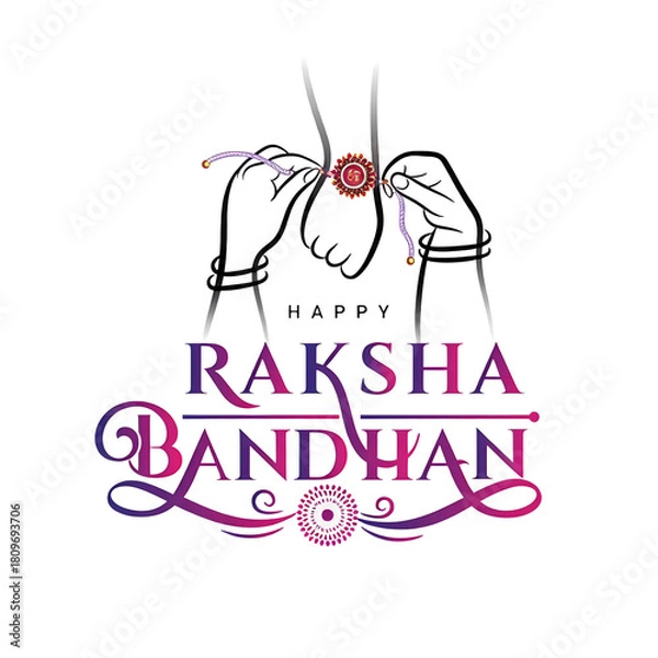 Obraz Happy Raksha Bandhan letter text design 