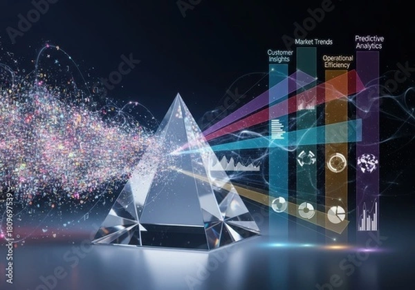 Fototapeta Data insights prism visualizing market trends and predictive analytics