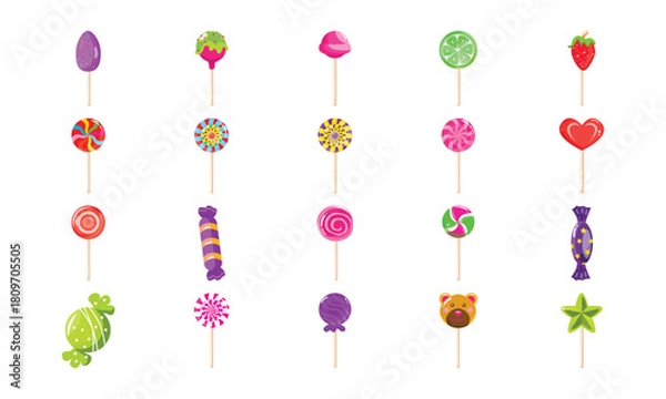 Fototapeta Candy Illustration Bundle – Colorful Sweets Collection