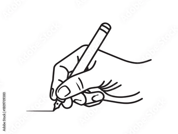 Fototapeta Clean Handwriting Outline Icon Modern 2D Vector Illustration