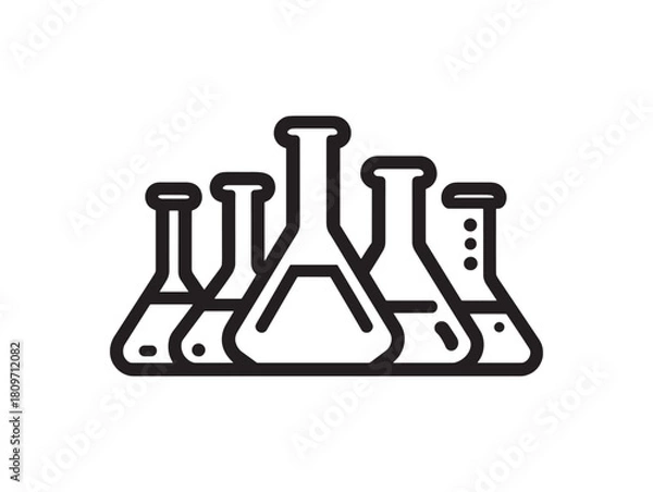 Fototapeta Creative Chemicals Icon Minimal 2D Vector Line Art