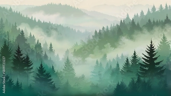 Obraz Misty Forest Gradient