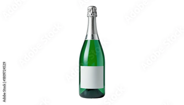 Fototapeta Studio Shot of Champagne Bottle on Transparent Background