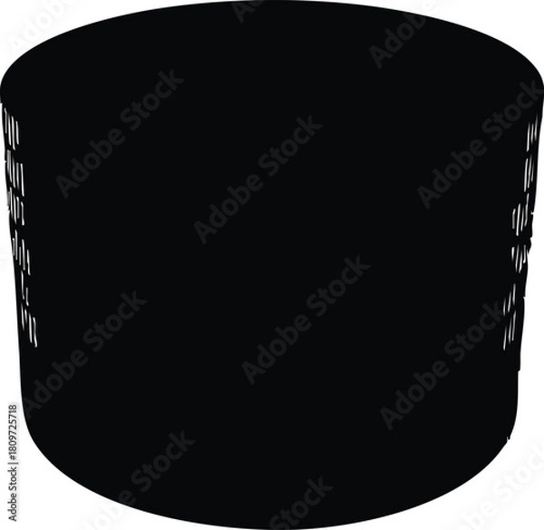 Fototapeta Abstract representation of a liquid container black solid form isolated on white backdrop