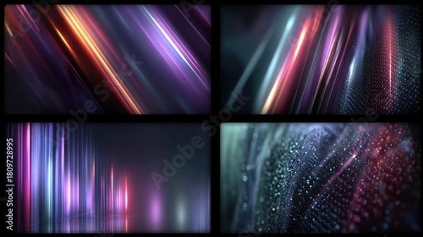 Fototapeta Neon abstract backgrounds with dark tones and glowing light strokes, dynamic electric colors, futuristic tech atmosphere, and vibrant digital design textures