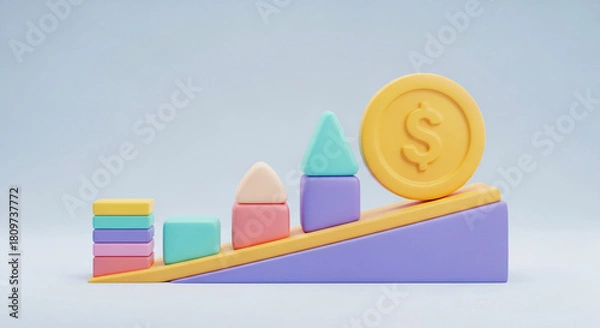 Obraz Squishy Financial Growth Graph