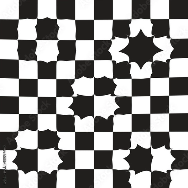 Obraz Chess Board . White Rhombuses Pattern. Vector.
