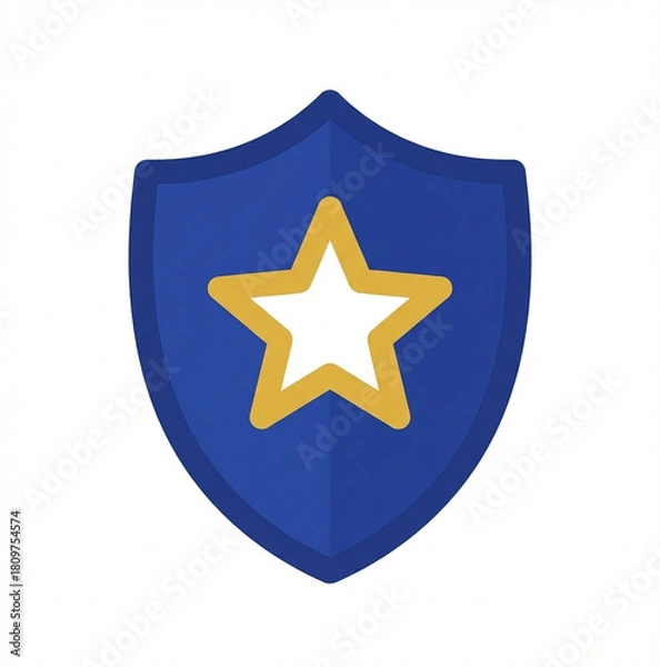 Fototapeta 2D Shield with star icon