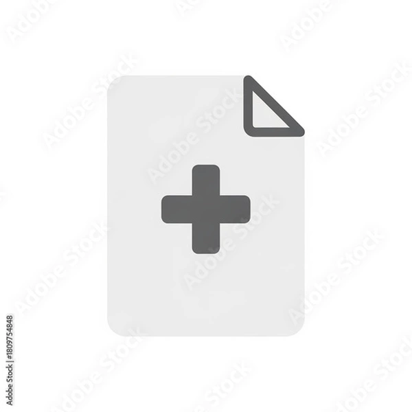 Fototapeta 2D Document with plus sign icon