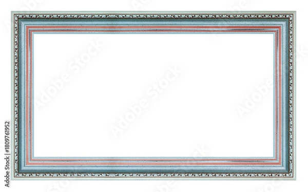 Obraz Old vintage silver frame isolated on a white background