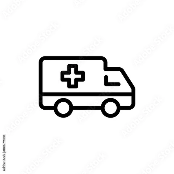 Fototapeta Ambulance flat icon