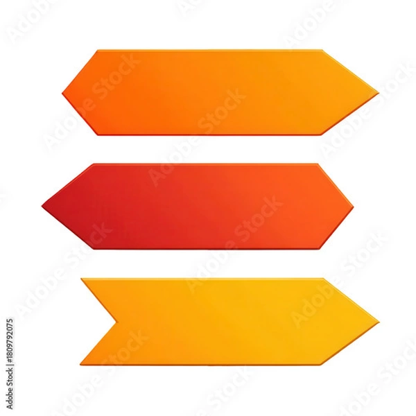 Fototapeta Three horizontal arrows with gradient colors pointing to the right on a black background